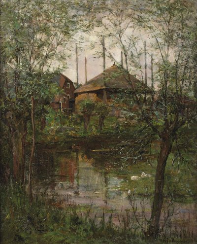 Kupka sena s vrbami, kolem 1897-98 (olej na plátně) od Piet Mondrian