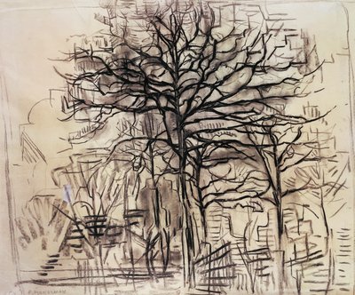 Studie stromů, Piet Mondrian (1872-1944), kresba uhlem a bílým olovem. Nizozemsko, 20. století. od Piet Mondrian