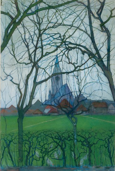 Vesnický kostel od Piet Mondrian