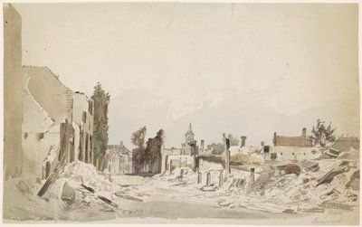 Ruiny v Bodegraven po požáru v červnu 1870 od Piet Schipperus