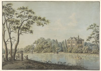 Pohled na dům přes Holandsko s čajovou kopulí na Vecht v Nieuwersluis od Pieter Bartholomeusz. Barbiers