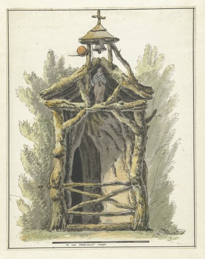 Ermitáž se sochou světce od Pieter Bartholomeusz. Barbiers