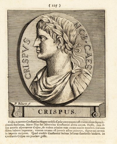 Flavius Julius Crispus, syn římského císaře Konstantina Gre, 1724 (rytina) od Pieter Bodart