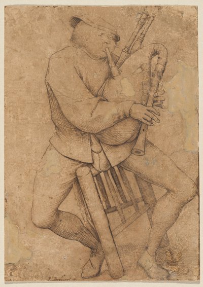 Hráč na dudy od Pieter Bruegel the Elder