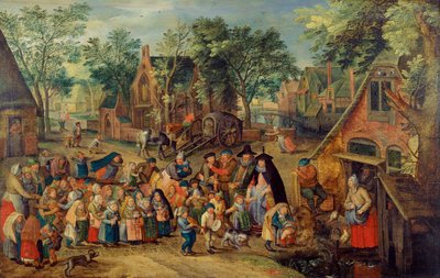 Hra Letnicové nevěsty, c. 1620 od Pieter Brueghel the Younger