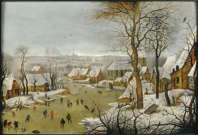 Zimní krajina s pastí na ptáky a útěk do Egypta, 1622. od Pieter Brueghel the Younger