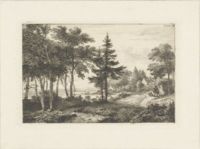 Krajina s borovicí a jezdcem Vodní krajiny (název série) od Pieter Casper Christ
