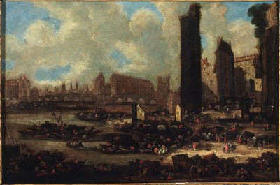 Le Pont-Neuf, la Cité, la Tour et la Porte de Nesle, asi 1650, asi 1650 (olej na plátně) od Pieter Casteels