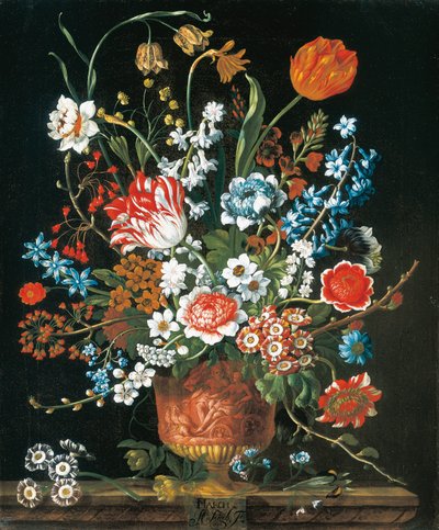 Březen, z Dvanáct měsíců květin, květinový kalendář zátiší od Pieter Casteels
