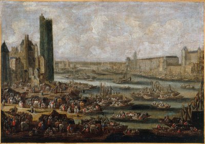 Tour de Nesle a Louvre, asi 1650, asi 1650 (olej na plátně) od Pieter Casteels