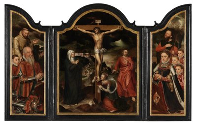 Kristus na kříži s Pannou, sv. Janem a Máří Magdalénou (olej na desce) od Pieter Claeissens