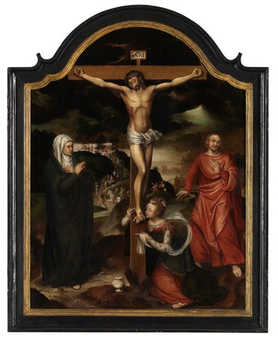 Kristus na kříži s Pannou, sv. Janem a Máří Magdalénou (olej na desce) od Pieter Claeissens