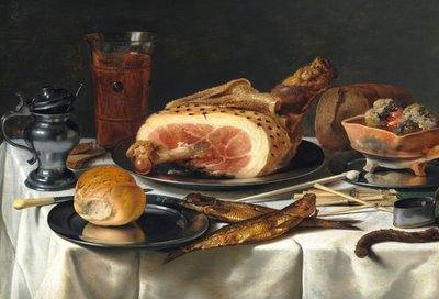 Zátiší se šunkou od Pieter Claesz