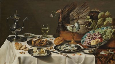 Zátiší s krůtím koláčem od Pieter Claesz