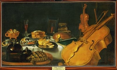 Zátiší s hudebními nástroji od Pieter Claesz