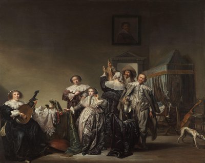 Galantní společnost Kavalíři a dámy od Pieter Codde