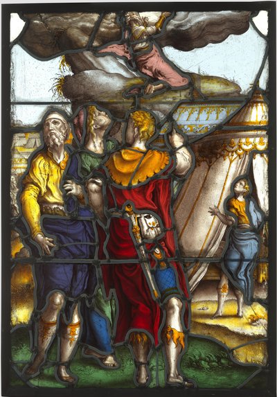 Okenní tabule zobrazující Mojžíše na hoře Sinaj od Pieter Coecke van Aelst (I) (circle of)