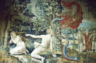Florencie. Adam a Eva po pádu, Bruselský gobelín, 1548, 20. století od Pieter Coecke van Aelst