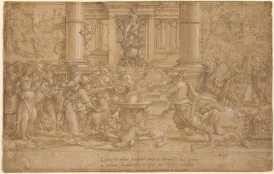 Oběť v Lystře od Pieter Coecke van Aelst