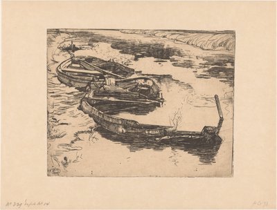 Tři potopené veslice v příkopu od Pieter Dupont