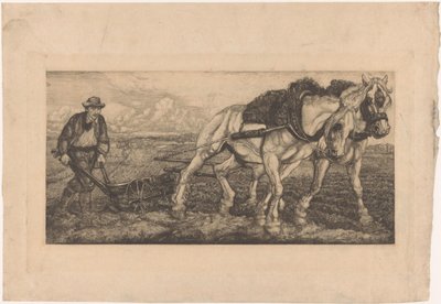 Dva orající koně od Pieter Dupont