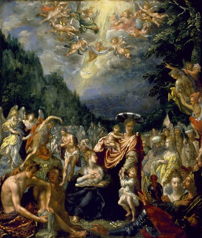 Křest Krista, cca 1590 (olej na mědi) od Pieter Fransz. Isaacsz.