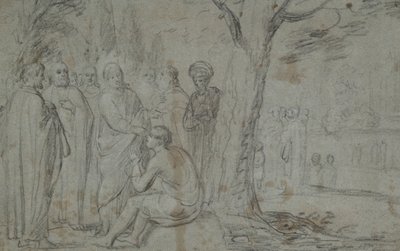 Kristus uzdravující slepce (recto); Venuše a Amor (verze) od Pieter Fransz. de Grebber
