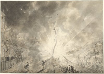 Katastrofa se střelným prachem v Leidenu, 12. ledna 1807 od Pieter Gerardus van Os (signed by artist)
