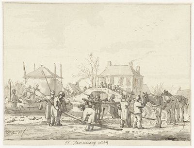 Podmáslí příkop v Naardenu, 11. ledna 1814 od Pieter Gerardus van Os (signed by artist)