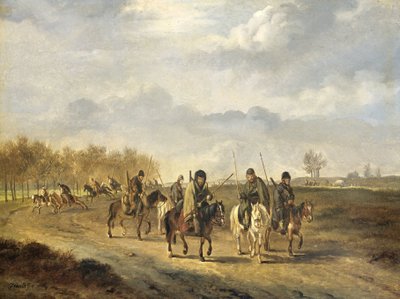 Kozáci na venkovské cestě poblíž Bergenu v Severním Holandsku, 1813 od Pieter Gerardus van Os