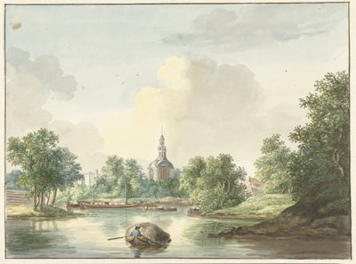 Hogewoerdse Poort v Leidenu při pohledu ze Singelu od Pieter Gerardus van Os