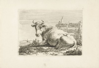 Ležící kráva u plotu Krávy (název série) od Pieter Gerardus van Os