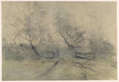 Okraj lesa s plotem od Pieter H.J.J. Ras (signed by artist)