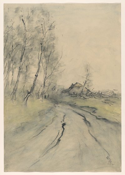 pozemní cesta od Pieter H.J.J. Ras (signed by artist)