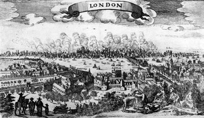 Broadside of the Great Fire of London, 1666 od Pieter Hendricksz Schut