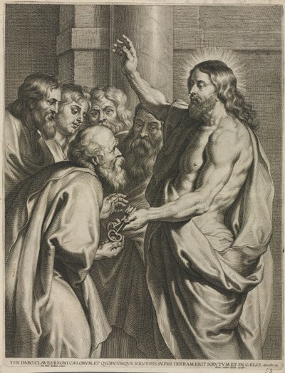 Kristus dává klíče Petrovi. od Pieter I de Jode