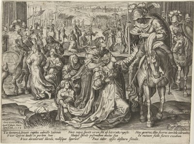 Smíření mezi Sabiny a Římany Zobrazení z římské historie (název série) od Pieter Jalhea Furnius