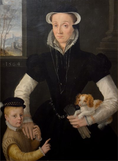 Vdova se synem od Pieter Jansz. (manner of) Pourbus