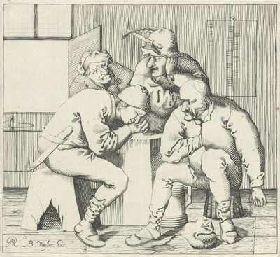 Čtyři muži kolem stolu od Pieter Jansz Quast (possibly)