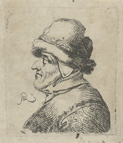 Hlava starého muže s kloboukem od Pieter Jansz Quast