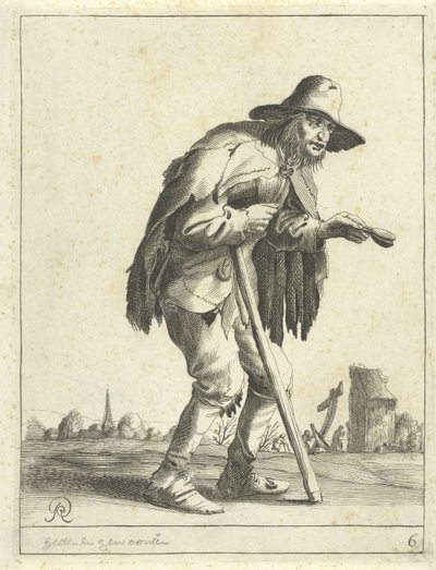 Malomocný žebrák Žebráci a farmáři (název série) od Pieter Jansz Quast