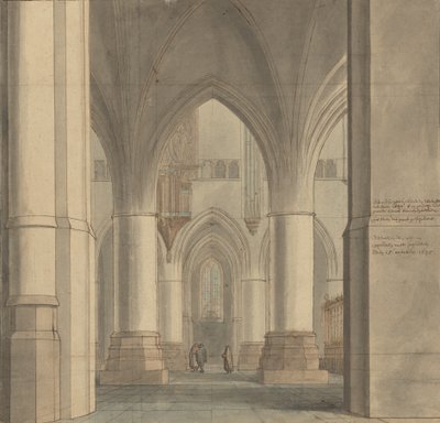 Chór a severní ambit kostela svatého Bavo, Haarlem od Pieter Jansz. Saenredam
