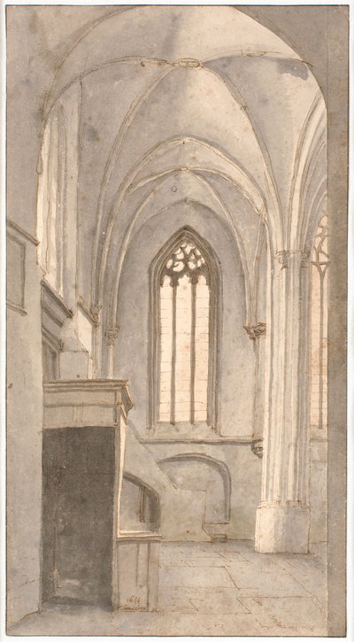 Pohled do interiéru kostela St. Cunera v Rhenen (prov. Utrecht) od Pieter Jansz Saenredam