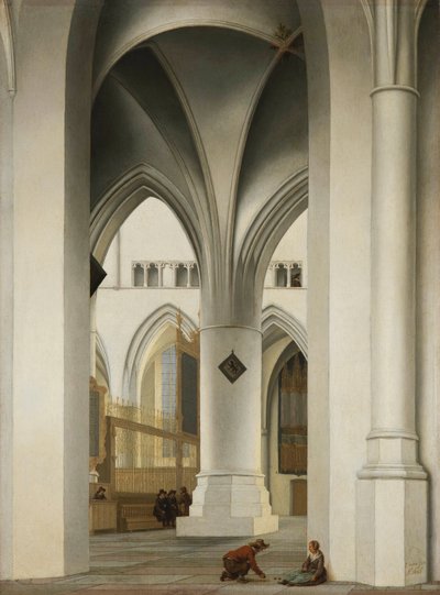 "Pohled na sbor kostela svatého Bava v Haarlemu, Holandsko"" (Sbor kostela svatého Bava v Haarlemu) Malba Pietera Saenredama (1597-1665) od Pieter Jansz Saenredam