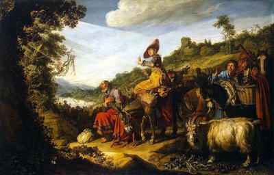 Abraham na cestě do Kanaánu od Pieter Lastman