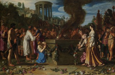 Orestes a Pylades se hádají u oltáře Orestes a Pylades se hádají u oltáře (Euripides, Ifigenie v Tauris) od Pieter Lastman