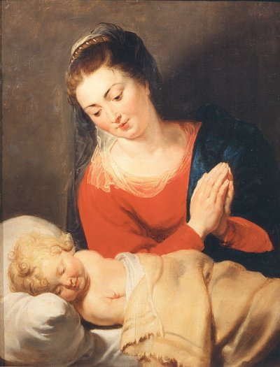 Panna zbožňující spící dítě, c. 1615. od Pieter Paul Rubens