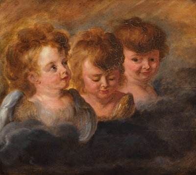 Tři hlavy andělů v oblacích. od Pieter Paul Rubens