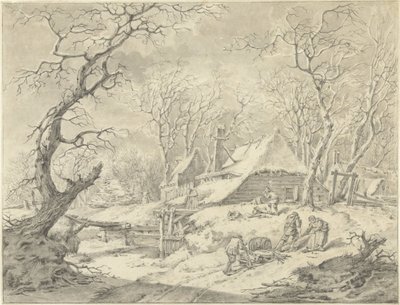 Zimní krajina s farmou od Pieter Pietersz. Barbiers