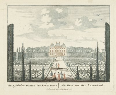 Pohled na venkovský dům Clingendael v Haagu Gesichte van het Famous Loo jako ostatní královské domy (název série) Admirandorum quadruplex spectaculum (název série) od Pieter Schenk (I)